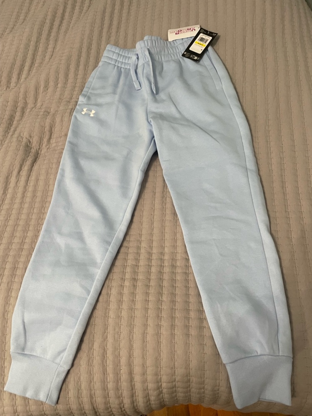 Under Armour Girls Rival Fleece Joggers | Size YM (Medium) | Light Blue | NWT